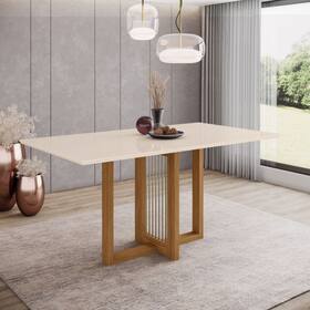 Mesa de Jantar Com Tampo MDF com Canto Reto 160 Cm Natalí Henn Mesa de Jantar Com Tampo MDF com Canto Reto 160 Cm Natalí Henn