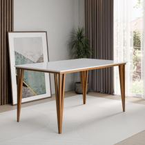 Mesa de Jantar com Vidro 6 Lugares Multimóveis CR50251 Mesa de Jantar com Vidro 6 Lugares Multimóveis CR50251