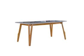 Mesa de Jantar com Vidro Madeira Maciça - Siena-1,80x0,90m - Art Salas