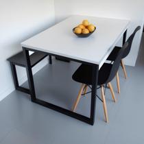 Mesa de Jantar Compacta 80x80cm Industrial - Design Moderno com Metalon Reforçado para Cozinhas e Apartamentos