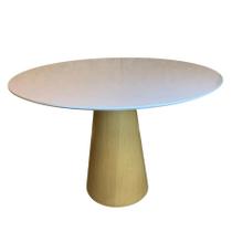 Mesa de Jantar Cone 90 cm Base Madeira Marfim Claro