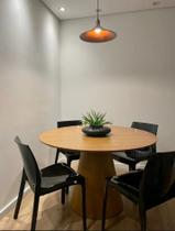 Mesa de Jantar Cone Base Mel Tampo 90cm redondo Laminado SOMENTE A MESA