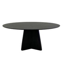 Mesa De Jantar Cone Lazo Oval 180x100 Cm Tampo Ébano