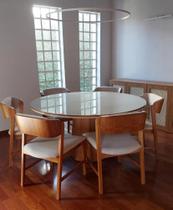 Mesa de Jantar Cone Oitavada 1,00m com Tampo Duplo Redondo com Vidro Off/mel/off **somente a Mesa** Mesa de Jantar Cone Oitavada 1,00m com Tampo Duplo Redondo com Vidro Off/mel/off **somente a Mesa**