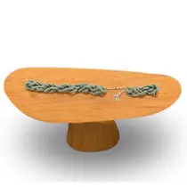 Mesa de Jantar Cone Organica 140x90cm Base Freijó Tampo Freijó