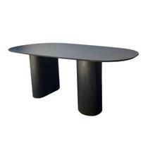 Mesa de Jantar Cone orgânica Oval 198x122 cm com 2 Bases Ebano Tampo Ebano Mesa de Jantar Cone orgânica Oval 198x122 cm com 2 Bases Ebano Tampo Ebano