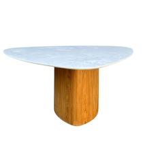 Mesa de Jantar Cone orgânica Redonda 130x133 cm Base Freijó Tampo Mármore