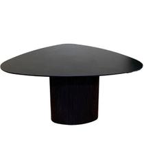 Mesa de Jantar Cone Orgânica Tríon Redonda 160x164 cm Base Ébano Tampo Ébano Mesa de Jantar Cone Orgânica Tríon Redonda 160x164 cm Base Ébano Tampo Ébano