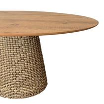 Mesa De Jantar Cone Oval 140x90 cm Tampo Antíqua Base Fibra Sintética
