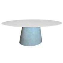 Mesa de Jantar Cone Oval 198x122 cm Tampo Madeira Laqueada Base cimento queimado Mesa de Jantar Cone Oval 198x122 cm Tampo Madeira Laqueada Base cimento queimado