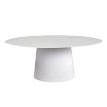 Mesa De Jantar Cone Oval Laqueada Branco Vidro 3mm Tamanho:120x90