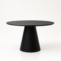 Mesa de Jantar Cone Redonda 130 cm Base Madeira Ébano Tampo Ébano Mesa de Jantar Cone Redonda 130 cm Base Madeira Ébano Tampo Ébano