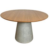 Mesa de Jantar Cone Redonda 160 cm Tampo Freijó Base Concreto
