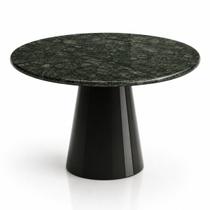Mesa de Jantar Cone Redondo 160 cm Tampo Mármore Verde Guatemala Base Laca Preta