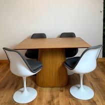 Mesa de Jantar Cone Retangular 120x80 cm Base Madeira Freijó Tampo Madeira Freijó