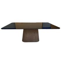 Mesa de Jantar Cone Retangular 244x137cm Base Madeira Tampo Laca Preta Mesa de Jantar Cone Retangular 244x137cm Base Madeira Tampo Laca Preta