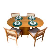 Mesa de Jantar Cone Retangular Arredondada 120x80cm Base Freijó Tampo Freijó