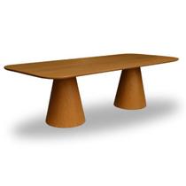 Mesa de Jantar cone Retangular Vitta 235x122cm Base fiberglass laminada em freijo Tampo Freijó