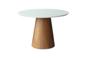 Mesa De Jantar Cone Tampo 0,90 Cm - Tampo Laqueado Com Vidro