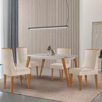 Mesa de Jantar Copper 120cm Tampo Canto MDF Vidro com 4 Cadeiras Lisboa Moderna Mobília Mesa de Jantar Copper 120cm Tampo Canto MDF Vidro com 4 Cadeiras Lisboa Moderna Mobília