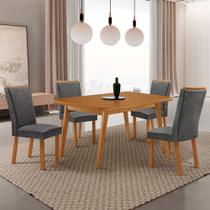 Mesa de Jantar Copper 120cm Tampo MDF Laminado Canto Copo com 4 Cadeiras Lisa Mesa de Jantar Copper 120cm Tampo MDF Laminado Canto Copo com 4 Cadeiras Lisa