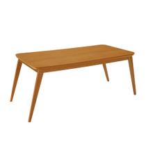 Mesa de Jantar Copper 180cm Madeira Tampo Canto Copo Moderna Mobília