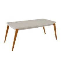 Mesa de Jantar Copper 180cm Madeira Tampo com Vidro Canto Copo Moderna Mobília