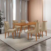 Mesa De Jantar Copper 180cm Tampo Com 6 Cadeiras Moderna Turim 07/naturalle/naturalle