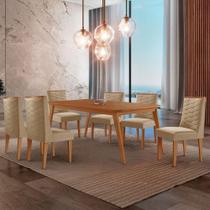Mesa De Jantar Copper 180cm Tampo Mdf Com 6 Cadeiras Moderna Turim 07/naturalle/naturalle