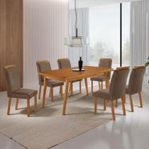 Mesa de Jantar Copper 6 Lugares Retangular MDF 180CM Capuccino Moderna Mesa de Jantar Copper 6 Lugares Retangular MDF 180CM Capuccino Moderna