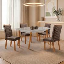 Mesa de Jantar Copper Lira 4 Lugares Tampo em MDF com Vidro Marrom 120cm Moderna Mesa de Jantar Copper Lira 4 Lugares Tampo em MDF com Vidro Marrom 120cm Moderna