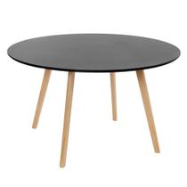 Mesa de jantar cozinha redonda Leda 120 cm - Preto