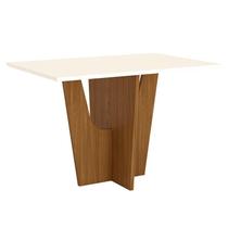 Mesa de Jantar Danielly 120 cm Tampo Reto Nature Off White Henn