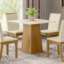 Mesa de Jantar de 4 Lugares Tampo MDF Cantos Retos Mesa de Jantar de 4 Lugares Tampo MDF Cantos Retos
