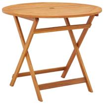 Mesa de jantar de pátio vidaXL, estilo moderno, dobrável, madeira de eucalipto marrom