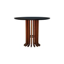 Mesa De Jantar Denver Tampo Redondo ø100 Amêndoa-preto Mesa De Jantar Denver Tampo Redondo ø100 Amêndoa-preto