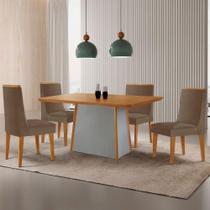 Mesa De Jantar Diane 120cm Tampo Mdf Lam 4 Cadeiras Lisboa Moderna Veludo Capuccino Naturale Off White Mesa De Jantar Diane 120cm Tampo Mdf Lam 4 Cadeiras Lisboa Moderna Veludo Capuccino Naturale Off White