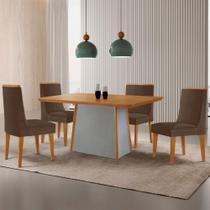 Mesa De Jantar Diane 120cm Tampo Mdf Lam 4 Cadeiras Lisboa Moderna Veludo Marrom Naturalle Off White Mesa De Jantar Diane 120cm Tampo Mdf Lam 4 Cadeiras Lisboa Moderna Veludo Marrom Naturalle Off White