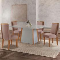 Mesa De Jantar Diane 120cm Tampo Mdf Vidro 4 Cadeiras Diane Moderna Linho Capuccino Tork Naturale Off White Serigrafia Mesa De Jantar Diane 120cm Tampo Mdf Vidro 4 Cadeiras Diane Moderna Linho Capuccino Tork Naturale Off White Serigrafia