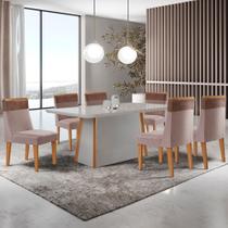 Mesa de Jantar Diane 180cm Tampo MDF Com Vidro com 6 Cadeiras Andes Moderna Mobília Mesa de Jantar Diane 180cm Tampo MDF Com Vidro com 6 Cadeiras Andes Moderna Mobília