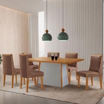 Mesa De Jantar Diane 180cm Tampo Mdf Lam 6 Cadeiras Lisboa Moderna Tork Naturale Off White Mesa De Jantar Diane 180cm Tampo Mdf Lam 6 Cadeiras Lisboa Moderna Tork Naturale Off White