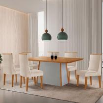 Mesa De Jantar Diane 180cm Tampo Mdf Lam 6 Cadeiras Lisboa Moderna Veludo Creme Naturale Off White Mesa De Jantar Diane 180cm Tampo Mdf Lam 6 Cadeiras Lisboa Moderna Veludo Creme Naturale Off White