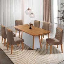 Mesa de Jantar Diane 180cm Tampo MDF Laminado com 6 Cadeiras Eloise Moderna Mobília Mesa de Jantar Diane 180cm Tampo MDF Laminado com 6 Cadeiras Eloise Moderna Mobília