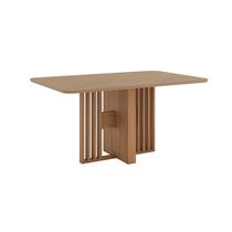 Mesa de Jantar Dinah 06 Lugares Canto Arredondado com Vidro SC149 Nature - Henn Mesa de Jantar Dinah 06 Lugares Canto Arredondado com Vidro SC149 Nature - Henn