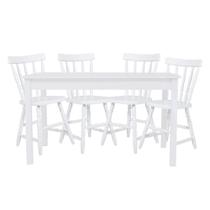 Mesa De Jantar Ditália Com 4 Cadeiras Ja-225 Branco Mesa De Jantar Ditália Com 4 Cadeiras Ja-225 Branco