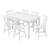 Mesa De Jantar Ditália Com 6 Cadeiras Ja-225 Branco Mesa De Jantar Ditália Com 6 Cadeiras Ja-225 Branco