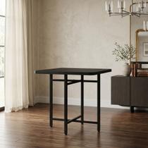 Mesa de Jantar Dobrável Quadrada 86x86cm com Base de Aço Pop Preto Mesa de Jantar Dobrável Quadrada 86x86cm com Base de Aço Pop Preto
