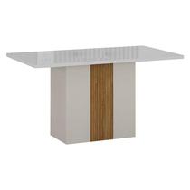 Mesa de Jantar Doha 120x80 Reto Off White Freijó Decor Off Leifer Móveis Mesa de Jantar Doha 120x80 Reto Off White Freijó Decor Off Leifer Móveis