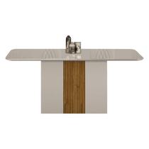 Mesa de Jantar Doha 160x80 Off White Freijó Decor Off Leifer Móveis