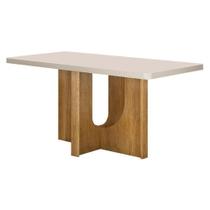Mesa de Jantar Dora 4 Lugares Retangular Vidro 120X80CM Off White Valdemóveis Mesa de Jantar Dora 4 Lugares Retangular Vidro 120X80CM Off White Valdemóveis
